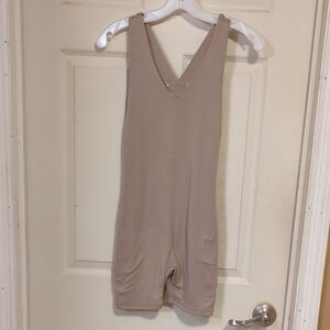 Women's Tan Sleeveless Bodysuit Smixe Small